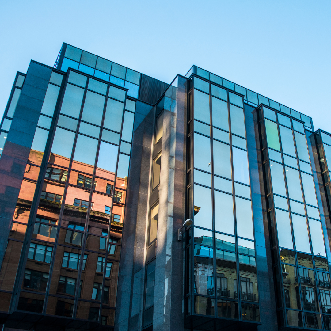 privacy series, oustide of glass window building