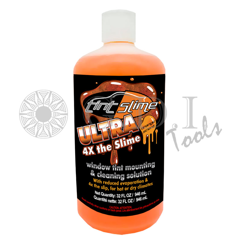 Tint slime ultra, 4x the slime, window tint mounting and cleaning solution, orange