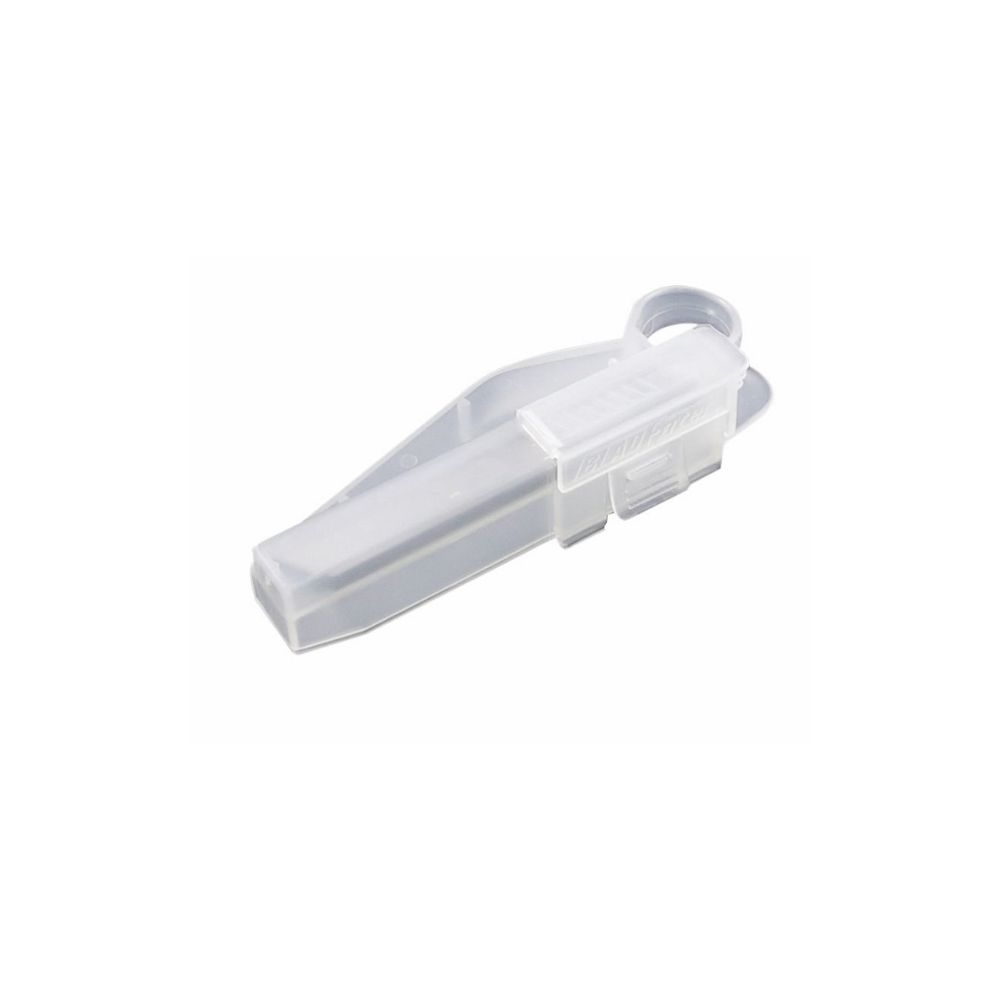 Blade replacement well, white and clear.