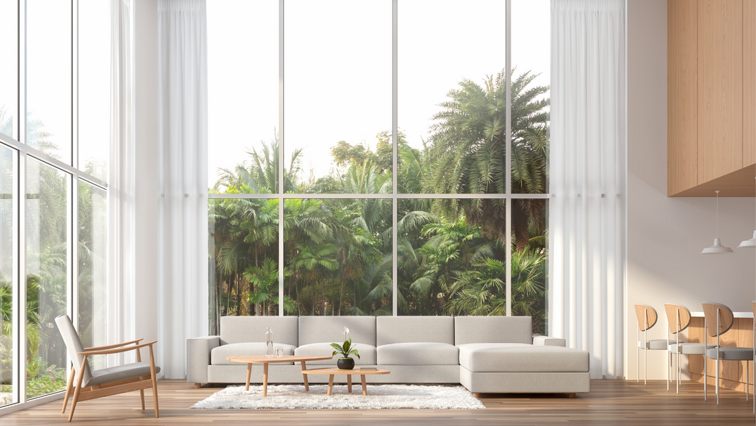 large living room windows in a modern home
