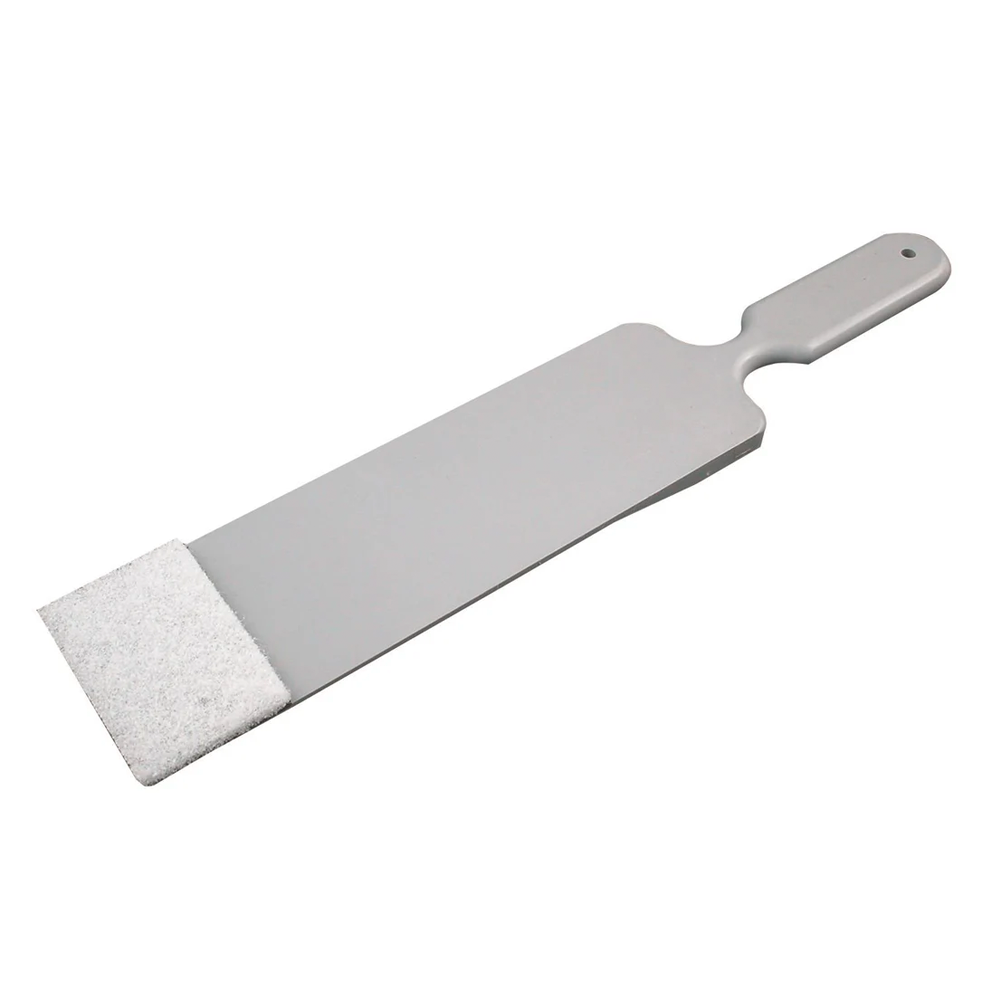 scrubber, white pad, gray handle